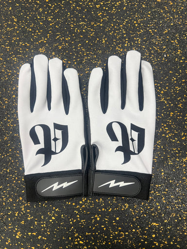 Bold English White Pauer Batting Gloves