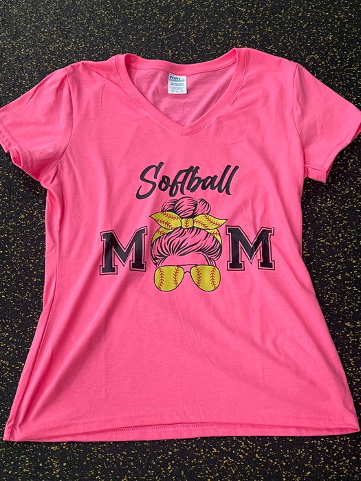 Softball Mom Vneck Tee