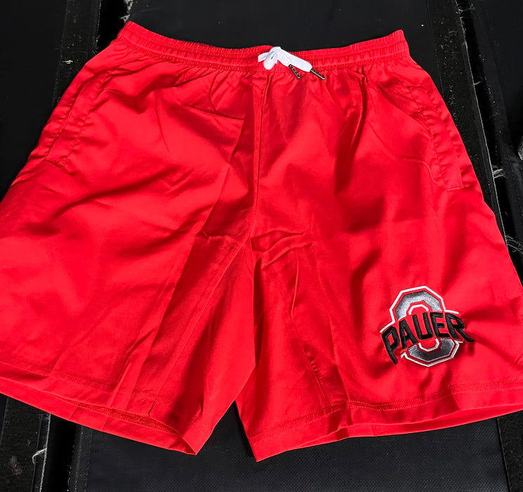 Pauer Ohio Embroidered Microfiber Shorts Red