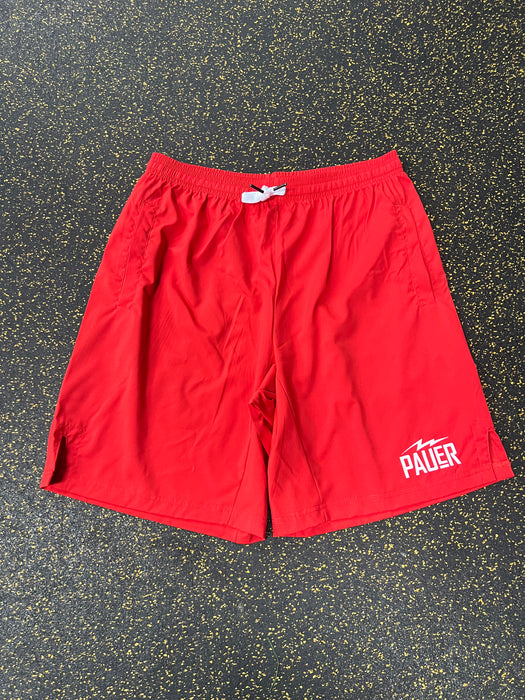 Red Pauer Bolt Microfiber shorts