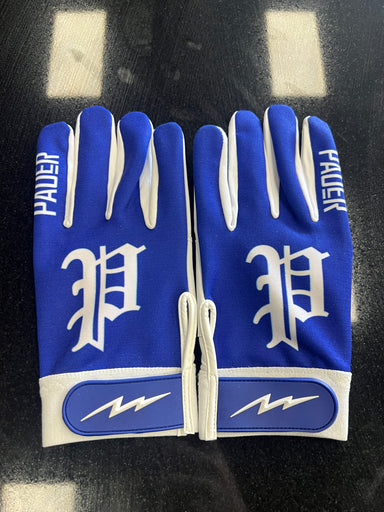 Pauer Blue Old English batting gloves