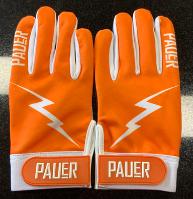 Pauer Bolt Orange/White Batting Gloves