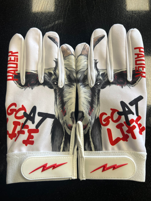 Pauer White Goat life batting gloves