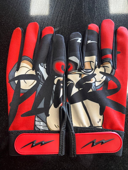 Pauer Red Robot Monkey batting gloves